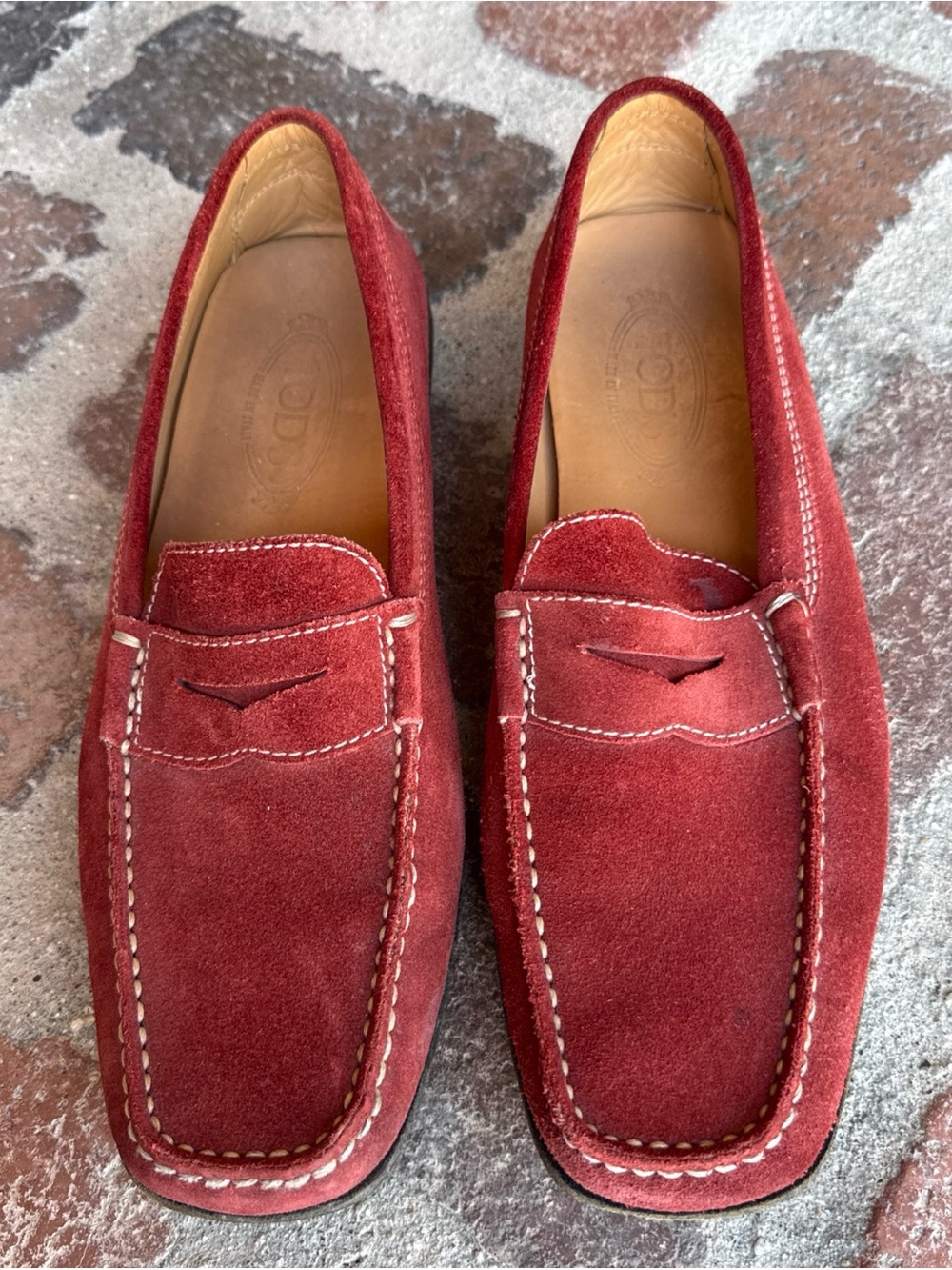 Tod’s Italy Men's 10 Rust Brown Suede Penny  Loafers